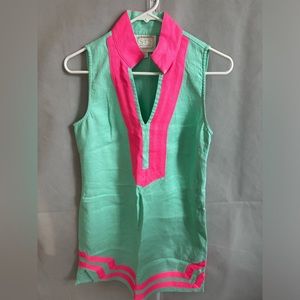 Sail to Sable 100% Linen Tunic Dress Sleeveless